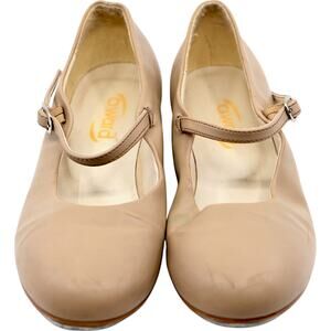 Award Tan Ballet Dance Shoes Size 5 NM Vintage 1990s w Plated Soles